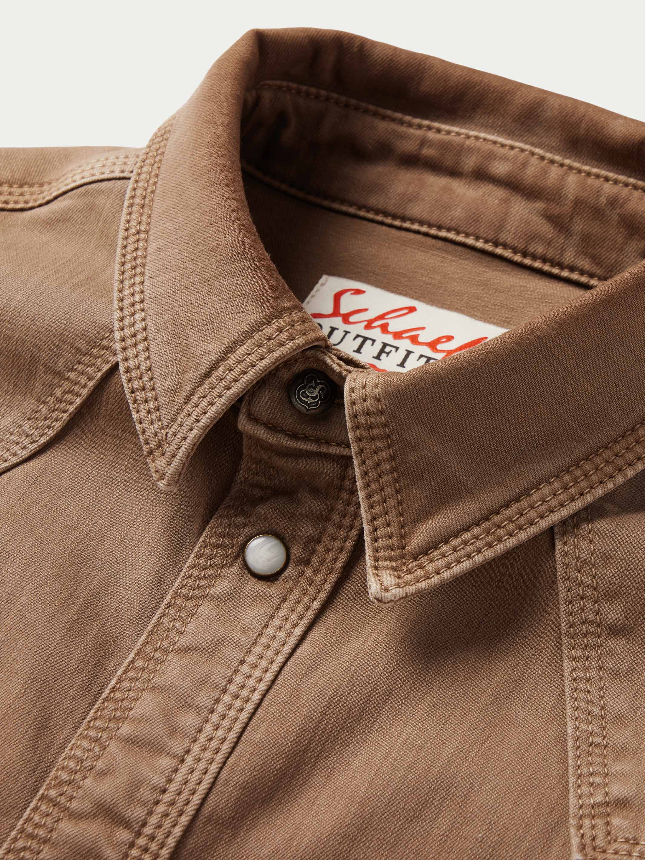 Camisa de ganga estilo western com botões