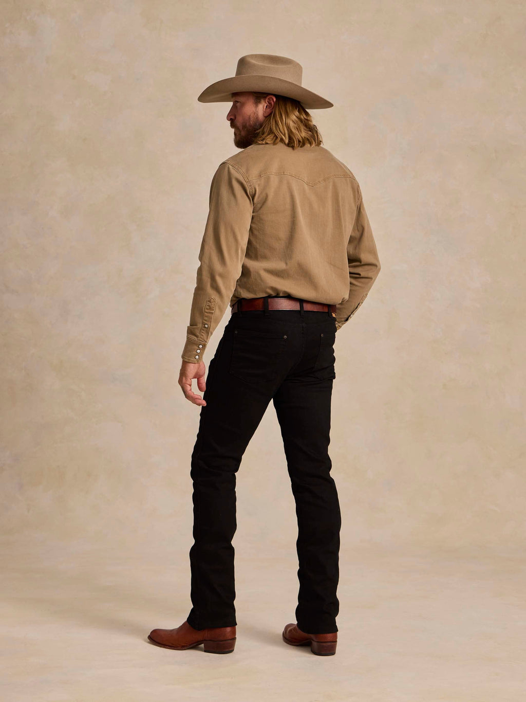 Camisa de ganga estilo western com botões