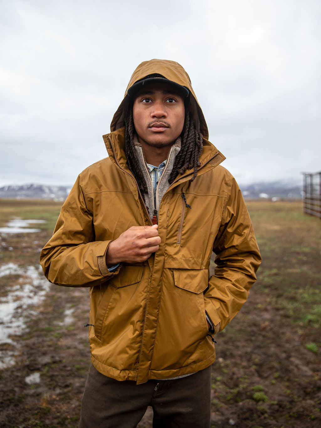 Casaco de chuva masculino